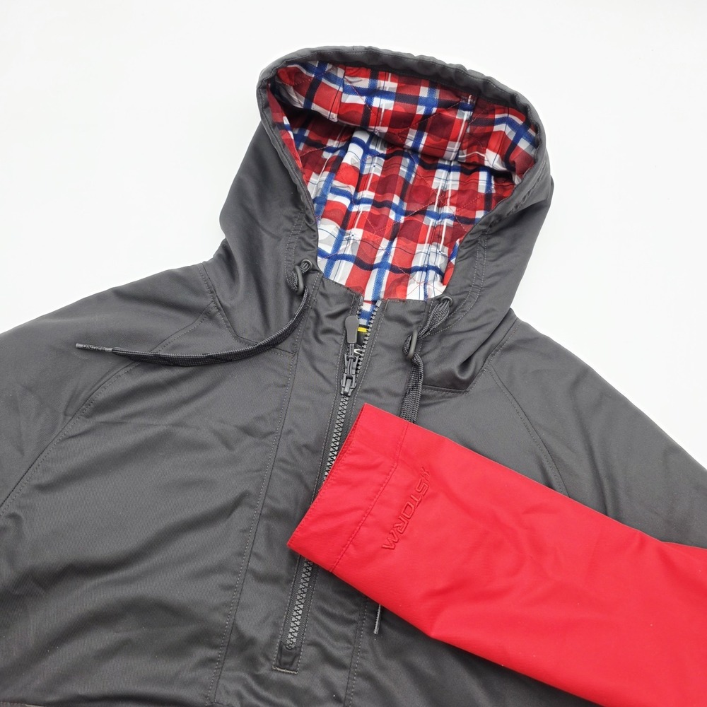 Under Armour Storm Jacket Men's S Red Black‎ Color Block Anorak Hooded Side Zip